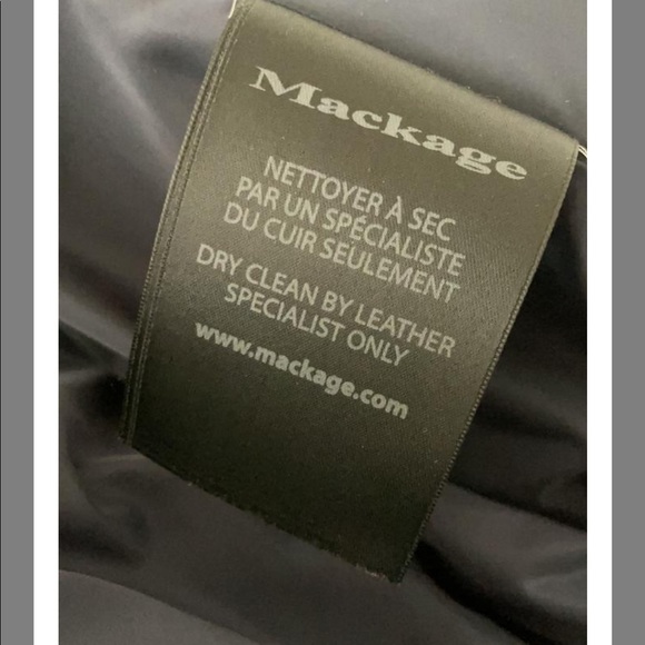 Mackage Navy and Black Down with Leather Sleeves Coat - Picture 4 of 6